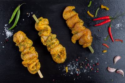 Garlic Chicken Kebabs